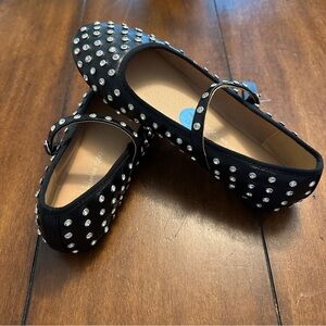 House of Harlow 1960 Women’s Size 7.5 Black Flats Mary Jane Flashy Rhinestones